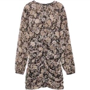 ZARA METALLIC THREAD PRINTED DRESS